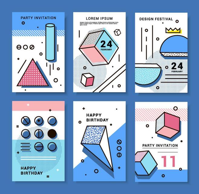 幾何圖形的時尚魅力 創意矢量素材在多領域設計中的運用